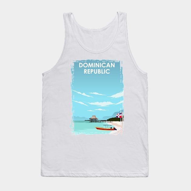 Dominican Republic Travel Poster Tank Top by jornvanhezik